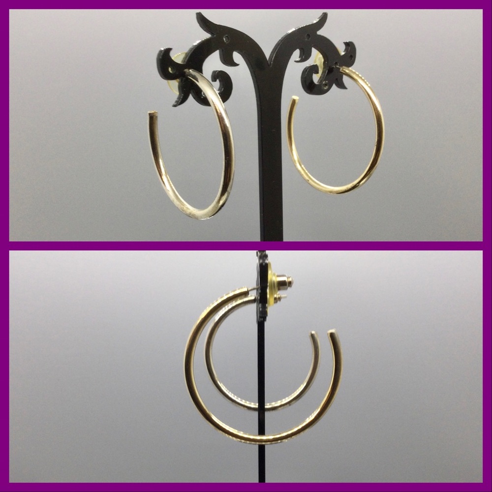 3/$13_ Goldtone Hoops - Picture 5 of 5